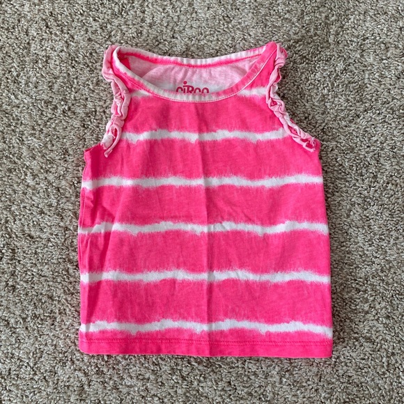 Circo baby girls toddler girls hot pink white tank t-shirt tee size 12 months - Picture 2 of 6